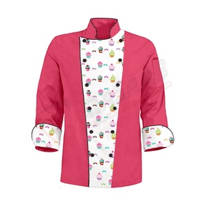 Impresión de helados de doble color Hombres Mujeres Logotipo bordado de algodón Otoño Springs Hotel-Restaurante Cocina Chef Abrigo Uniformes - Product Image 6