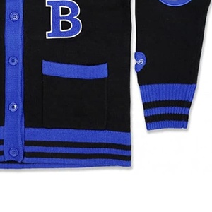 Bleu royal et noir Zeta Phi Beta lettre logos col en V sororité et fraternité broderie et chandails tricotés Cardigans - Product Image 6
