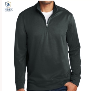 เสื้อสเวตเชิ้ตผู้ชายแบบซิป ¼ ตัว ยี่ห้อ Index Apparel สีดำ ทรงปกติ สวมใส่สบายๆ สำหรับฤดูใบไม้ร่วง คอตั้ง - Product Image 1