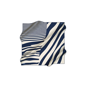 Navy Blue Floral Polyester <b>Square</b> <b>Scarf</b> - Product Image 1