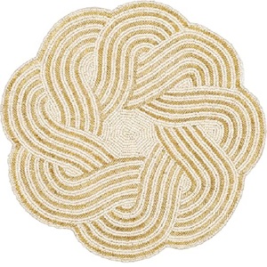 New Customized Handmade Glass <b>Placemat</b> With <b>Round</b> Shape Brown Crystal Indoor Outdoor Centre Dining Table Decorative Mat for Home - Product Image 3