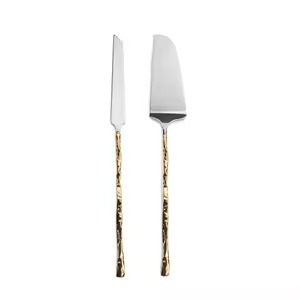 Nuevo diseño, juego de servidor de pastel de Metal dorado con mango de mármol, postre elegante, vajilla Premium para bodas, cumpleaños y fiestas - Product Image 3