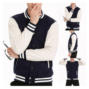 Veste universitaire letterman en molleton de coton pour hommes, noire avec broderie de couleur personnalisée, logos, veste pour hommes fabriquée au Pakistan - Product Image 5