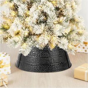 Modern black hammered iron <b>tree</b> collar Christmas decoration <b>tree</b> <b>stand</b> classy inspired decor for home new year Xmas party 2023 - Product Image 2