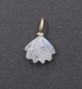 Pendentif en laiton plaqué or en forme de plume avec pierre de lune arc-en-ciel de 14 à 16 mm, avec passant, pour la création de bijoux en pierres précieuses naturelles - Product Image 5