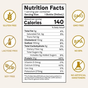 Batido de Proteína de Vainilla y Leche de Almendras 350ml - 15g de Proteína, Sin Lactosa, Muestra Gratis, Proveedores Mayoristas, OEM ODM - Product Image 2