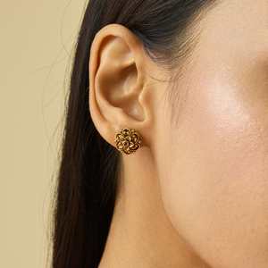 Antique-Style Trendy Religious <b>Stud</b> <b>Earrings</b> Cute Floral Zinc Alloy with Bezel Set Zircon <b>Turquoise</b> Pearl for Parties 184551 - Product Image 2