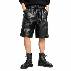 Motorcycle <b>Leather</b> <b>Shorts</b> Men's Winter Streetwear Biker PU <b>Shorts</b> Men Fashionable <b>Leather</b> <b>Shorts</b> Mens - Product Image 6