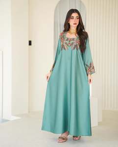 ชุดคาฟตันอาบายะห์แบบอาหรับประดับลูกปัดทำมือ ซาร์โดซี สำหรับชุดจาลาบียะห์ ฮิญาบ เสื้อผ้าอิสลาม ผ้าชีฟอง ไซส์ใหญ่ น้ำหนักเบา - Product Image 3