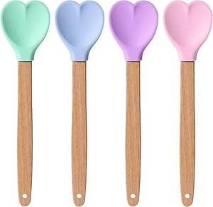 COUSTAM Cuchara de madera y resina Espátula con soporte Utensilios de cocina Cuchara de cocina de madera natural para el mejor color superior - Product Image 4