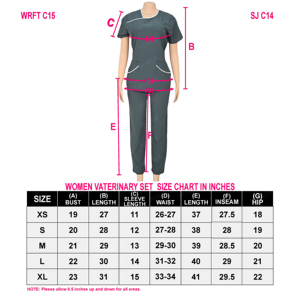 Conjunto de Uniformes Médicos Unisex para Uso Hospitalario, Tela de Sarga de Poliéster/Algodón, Parte Superior y Pantalones - Product Image 6