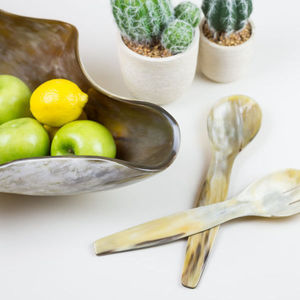 Unique Carved Buffalo Horn Bowl Durable and Stylish for Everyday Use Great for Gourmet <b>Presentations</b> - Product Image 3