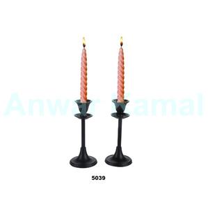 Set of 2 Gold Metal <b>Taper</b> <b>Candle</b> <b>Holders</b> Candlestick <b>Holders</b> for Homes, Hotels Dinning Table Decor - Product Image 2