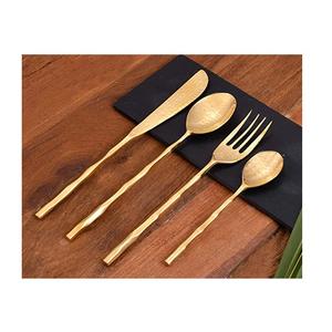 Ensemble de couverts de table en métal de luxe de mariage, couteau de cuisine, cuillère fourchette en acier inoxydable, couverts en or, argenterie mate - Product Image 3