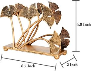 Gold Flower Design Napkin Holder & <b>Tissue</b> <b>Paper</b> Towel Dispenser Dining Table Decor Accessory for Kitchen Restaurant Accessories - Product Image 4