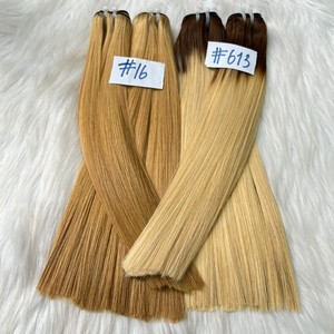 Extensiones de cabello Remy vietnamita de alta calidad, tonos rubios, colores rectos de hueso, extensiones de cabello de trama de piel de origen de fábrica - Product Image 4