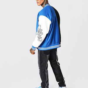 Chaqueta Varsity de Lana Lisa para Hombre, Estilo Urbano, Cuello Alto, Bordado Personalizado, Etiqueta Privada, Venta al Por Mayor, Resistente al Viento - Product Image 3