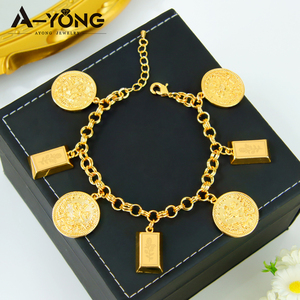 Conjunto de Joyería de Monedas de Oro de Diseño de Lujo AYONG, Chapado en Oro de 24k, Conjunto de Collar y Pulsera de Novia de Dubái para Fiesta de Bodas - Product Image 4