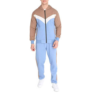 2025 nouvel ensemble de survêtement de haute qualité pour hommes personnalisé conception de blocs de couleur 2 pièces sweats à capuche et pantalons de survêtement ensemble pour le Service OEM d'hiver - Product Image 1