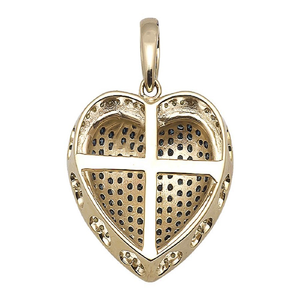 Pendentif en forme de cœur unique avec diamants moissanite glacés Breloque en argent hip hop pour hommes et femmes - Product Image 3