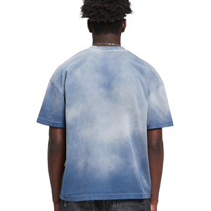 Custom Men's T-shirts Heavyweight Blank Crew Neck T-shirts High Quality Streetwear Acid Water Washed Blank T-shirts for Men - Product Image 6