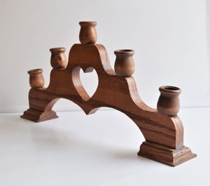 เชิงเทียนไม้หกคอลัมน์เหมาะสำหรับตกแต่งบ้านโต๊ะกลางและโคมไฟเทศกาลทำด้วยมือจากอินเดีย - Product Image 5