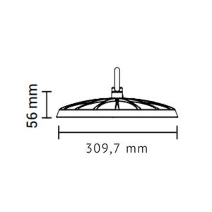 Optonica 150W industriale UFO per proiettore a LED nero IP65 luce ad alta baia con 4500K luce bianca a 90 ° temperatura colore lampada - Product Image 4