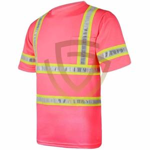 เสื้อยืดเพื่อความปลอดภัยของผู้ชายเสื้อยืดโพลีเอสเตอร์สะท้อนแสงระบายอากาศได้ดีมองเห็นได้ชัดเจนขนาดพิเศษผลิตในปากีสถาน - Product Image 4