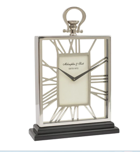 Handmade Sand Casted Roman Number <b>Table</b> <b>Clock</b> Ak Brass Rectangle Vertical Aluminium Metal For Home Decor for Desks & <b>Tables</b> - Product Image 3