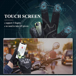 Gants de moto en cuir à écran tactile de marque privée - Durables, à doigts complets, pour usage extérieur, unisexe - Product Image 3