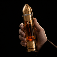 Flacon de parfum de luxe 100 ml en verre doré en forme de fusée, contenant haut de gamme pour marque de parfum de niche