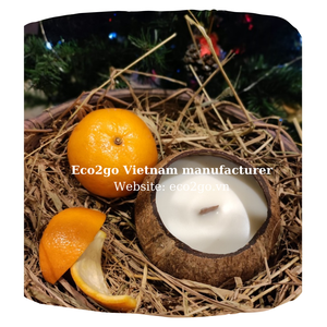 Bol en coquille de noix de coco pour bougie, pour bougie avec Logo de marque Laser gratuit fait de matériel de haute qualité pour la décoration - Product Image 2