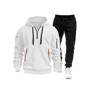 Conjunto de sudadera deportiva Otoño-Invierno de alta calidad: cremallera multibolsillo para hombre, Sudadera con capucha, conjunto de chándal, pantalones de chándal y conjunto de Sudadera con capucha - Product Image 1