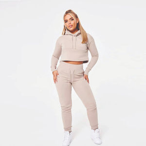 Nuevo jersey de Primavera de alta calidad con logotipo personalizado, Sudadera con capucha lavada con ácido desgastado para mujer, conjunto de sudaderas con capucha cortas y dobladillo crudo Vintage para mujer - Product Image 2