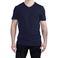 T-shirt unisexe col en V basique coupe classique style décontracté été compressé 220g 100% coton manches courtes motif uni logo unité unique
