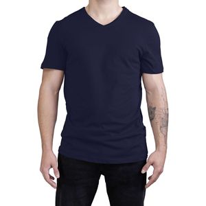 Camiseta Básica Unisex con Cuello en V, Corte Regular, Estilo Casual, Verano, 220g, 100% Algodón, Diseño Liso con Logotipo, Manga Corta, Unidad Individual - Product Image 2