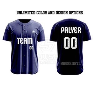 Maillot de baseball personnalisé grande taille unisexe, haute qualité, 100% polyester, col rond, logo personnalisé, séchage rapide, respirant - Product Image 3