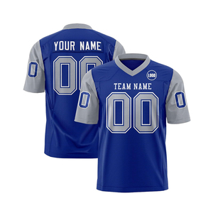 Vente en gros 100% polyester personnalisé imprimé maillot de football américain pour adultes respirant séchage rapide demi-taille lettre - Product Image 1