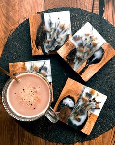 ชุดที่รองแก้วไม้และเรซินอีพ็อกซี่ที่ GARDEN-THEMED ของคุณถาดรองแก้วแบบมีสไตล์ราคาดีสำหรับงานฝีมือจากช่างฝีมือ - Product Image 3