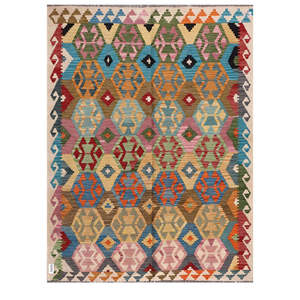 Alfombra Kilim de Maimana, Afganistán, 201 x 153 cm, Juego de Alfombras - Product Image 1