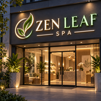 Lettres lumineuses LED sur mesure fabriquées en usine, enseigne lumineuse LED personnalisée pour spa, enseigne de devanture de magasin pour salon de spa