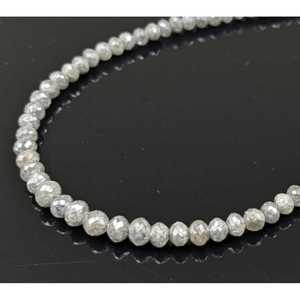 Perles rondes facettées en diamant blanc naturel à 100 %, 3-4,5 mm, élégantes, personnalisées, diamants en vrac - Product Image 2