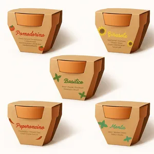 Vaso in terracotta promozionale con semi per regali ecologici - Product Image 1