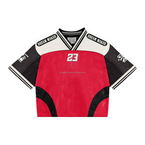 Ropa de calle con impresión sublimada personalizada, camiseta de fútbol a la moda, camiseta de Algodón 100% con corte holgado e impreso, camiseta de fútbol a la moda - Product Image 1