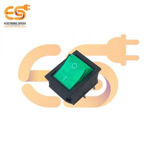 60080GO KCD4 16A 250V AC Indicateur d'interrupteur à bascule DPDT en plastique robuste Couleur verte 4 broches pour les applications à courant élevé - Product Image 2