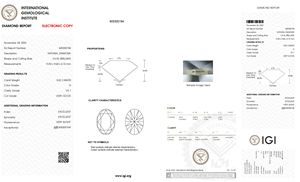 เพชรโซลิแทร์สีขาวใส VS1รูปไข่สดใสเกรด H ได้รับการรับรอง IGI 5.02กะรัต7-15วันทำการ VSL n/a - Product Image 2