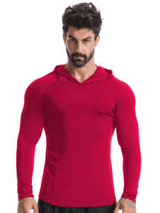 Ustomized-Camiseta deportiva con capucha para hombre, ropa de compresión con manga larga, para correr y gimnasio - Product Image 3