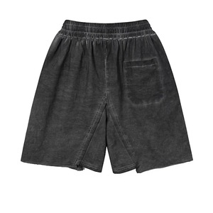 2026 Hot Sale 100% Cotton Acid Wash Black Color Screen Printed Shorts for Men's Custom Stringer Ruff Work Sportswear Shorts - Product Image 3