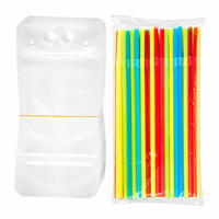 Pochettes souples personnalisées imprimées en PE avec bec verseur 150ml 200ml, sachets d'emballage liquide verticaux pour jus et boissons