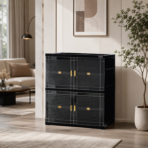 Nandos Smartbox 2 Stack Black, una elegante y funcional solución de almacenamiento en armario/guardarropa de plástico para cualquier propósito. - Product Image 1